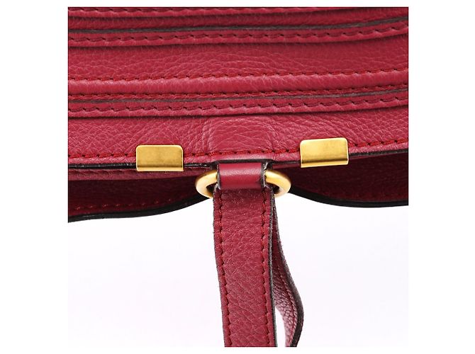 Chloé Borsa Marcie 2-Way in pelle bordeaux - vista 7