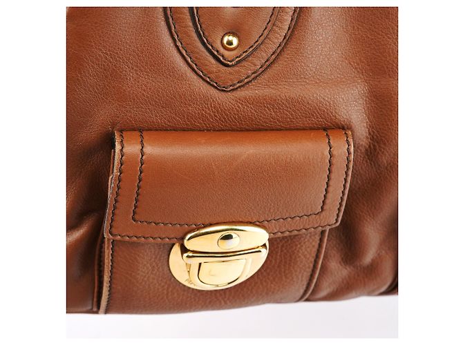 Marc Jacobs Borsa Tote in pelle marrone chiaro con tasche multiple - vista 10
