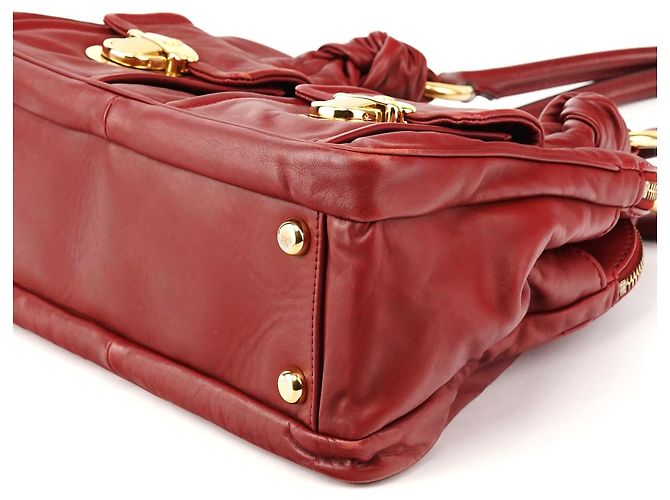 Marc Jacobs Borsa Tote Blake multi-tasche in pelle bordeaux - vista 9