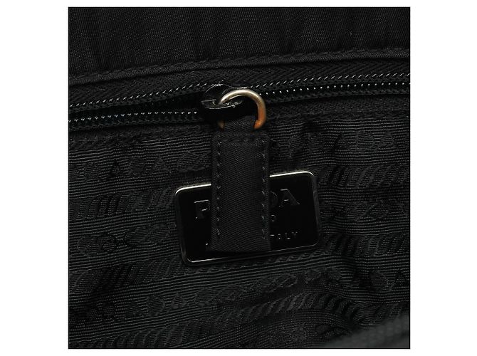 Prada Borsa Tote 1998 in Tessuto Nero con Catena in Plastica - vista 10