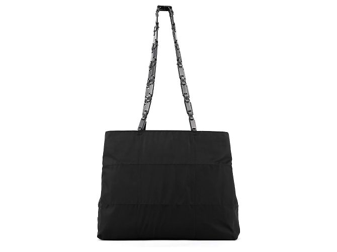 Prada Borsa Tote 1998 in Tessuto Nero con Catena in Plastica - vista 3