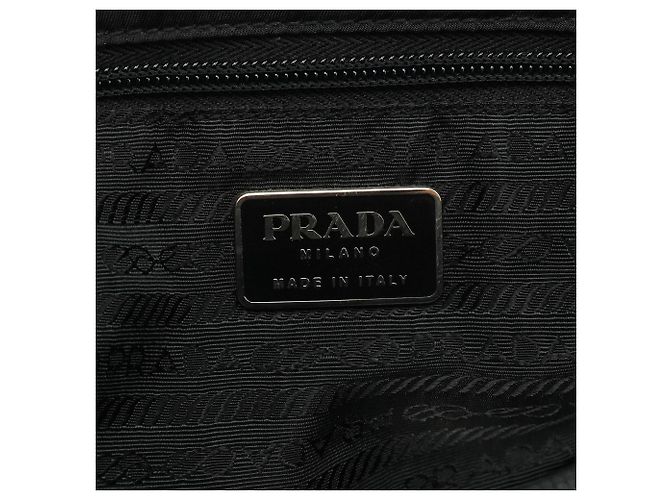 Prada Borsa Tote 1998 in Tessuto Nero con Catena in Plastica - vista 9