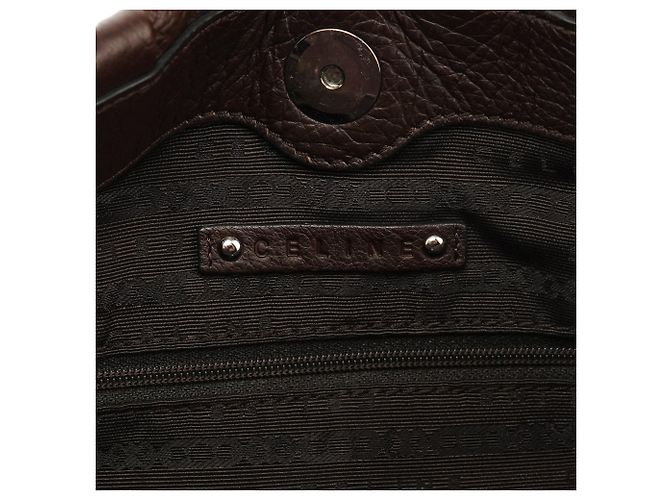 Céline Borsa Tote Pillow in pelle marrone scuro - vista 11