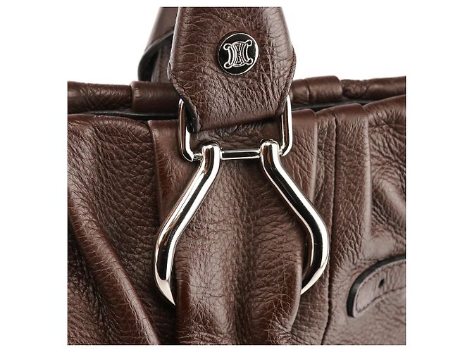 Céline Borsa Tote Pillow in pelle marrone scuro - vista 7