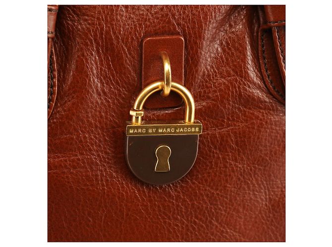 Marc by Marc Jacobs Borsa Tote 2-Way in pelle marrone con lucchetto - vista 5