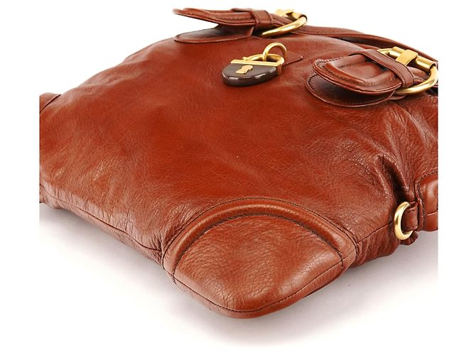 Marc by Marc Jacobs Borsa Tote 2-Way in pelle marrone con lucchetto - vista 8