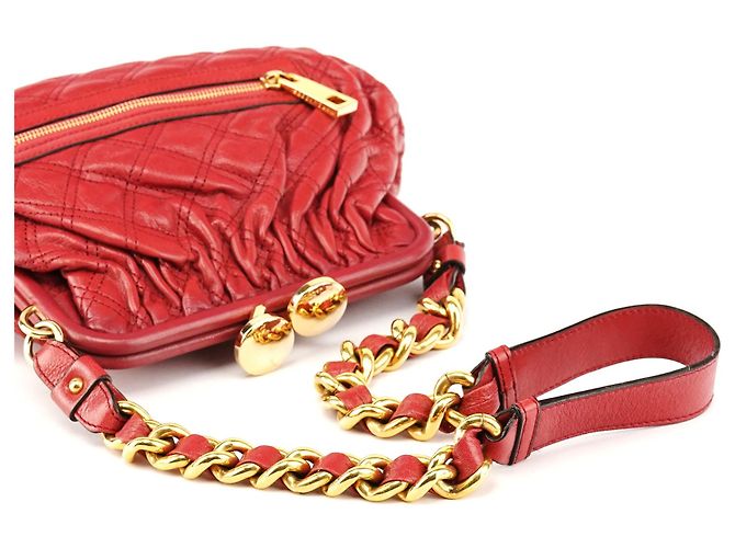 Marc Jacobs Borsa a tracolla Little Stam in pelle trapuntata rossa - vista 10