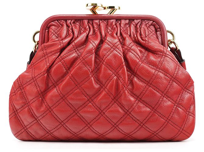 Marc Jacobs Borsa a tracolla Little Stam in pelle trapuntata rossa - vista 3