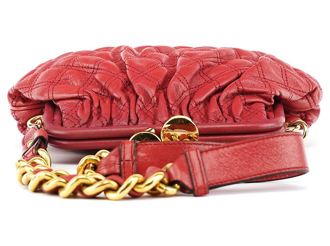 Marc Jacobs Borsa a tracolla Little Stam in pelle trapuntata rossa - vista 4