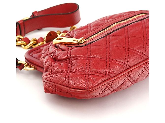 Marc Jacobs Borsa a tracolla Little Stam in pelle trapuntata rossa - vista 8