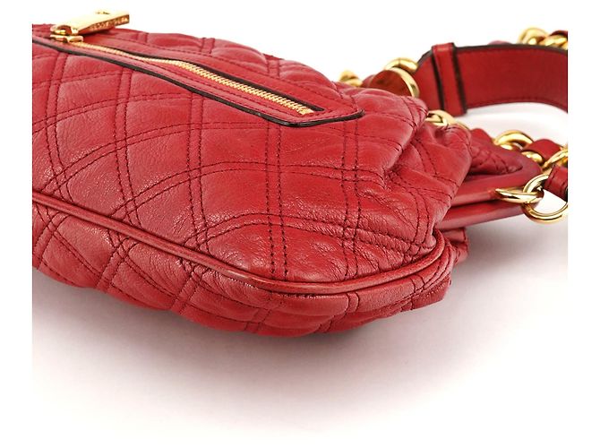 Marc Jacobs Borsa a tracolla Little Stam in pelle trapuntata rossa - vista 9