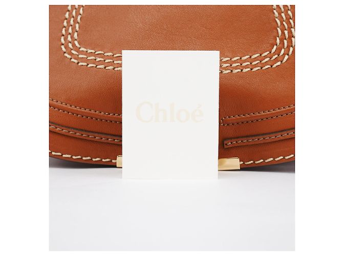 Chloé Borsa a tracolla Marcie in pelle marrone chiaro - vista 13
