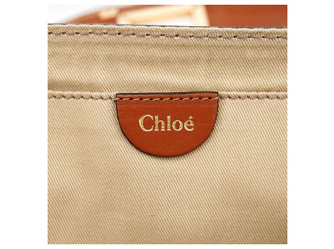 Chloé Borsa a tracolla Marcie in pelle marrone chiaro - vista 14