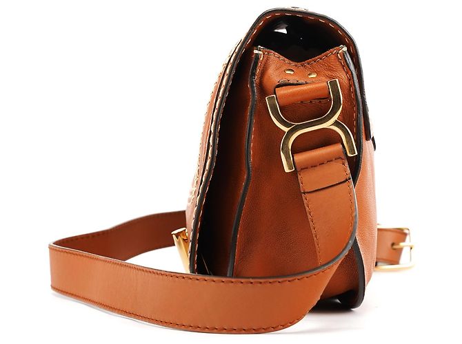 Chloé Borsa a tracolla Marcie in pelle marrone chiaro - vista 2