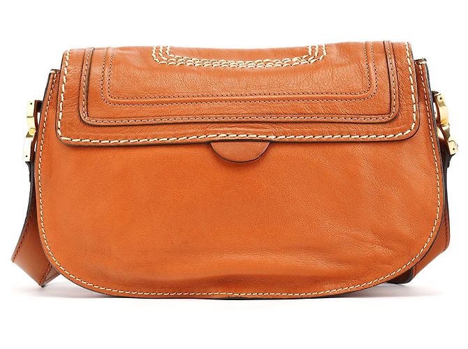 Chloé Borsa a tracolla Marcie in pelle marrone chiaro - vista 3