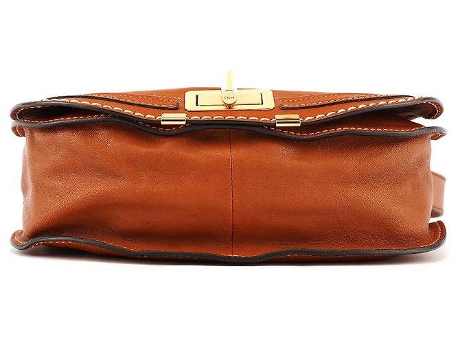 Chloé Borsa a tracolla Marcie in pelle marrone chiaro - vista 5