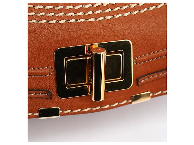 Chloé Borsa a tracolla Marcie in pelle marrone chiaro - vista 6