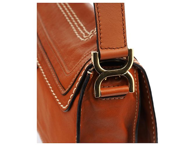 Chloé Borsa a tracolla Marcie in pelle marrone chiaro - vista 7