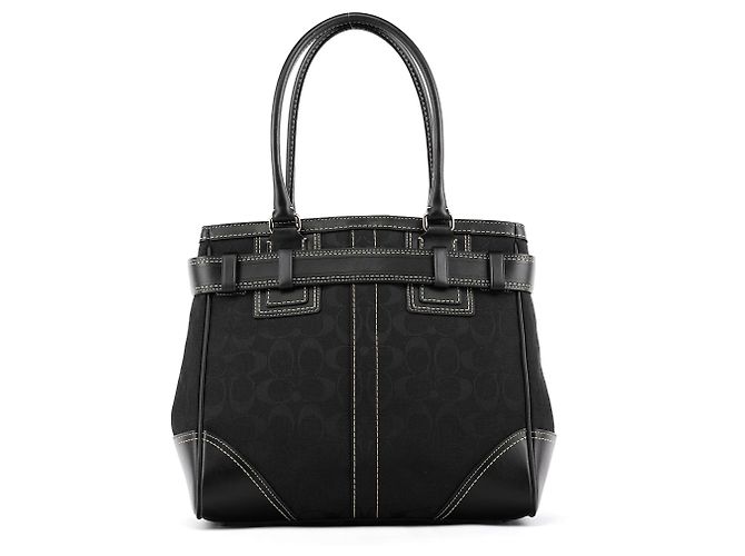 Coach 10247 Borsa Tote Hamptons Signature nera - vista 3