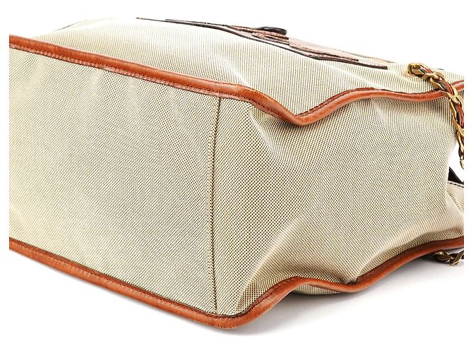 Chloé Borsa Tote in tela e pelle beige e marrone - vista 11