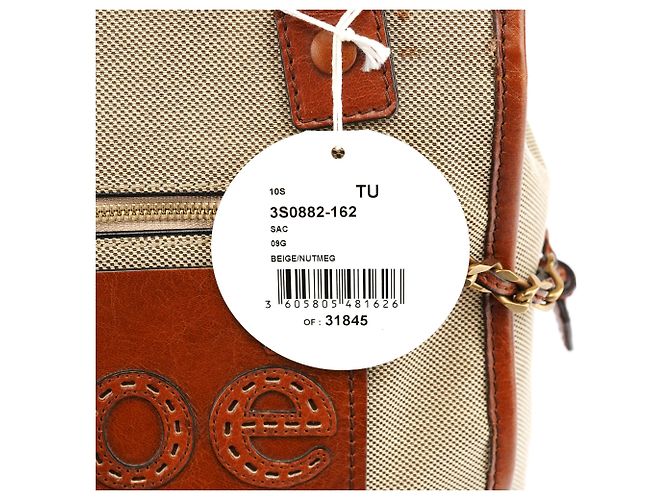 Chloé Borsa Tote in tela e pelle beige e marrone - vista 15