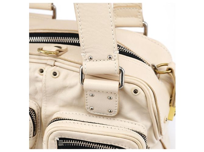 Chloé Borsa Tote Betty in pelle Off-White - vista 7
