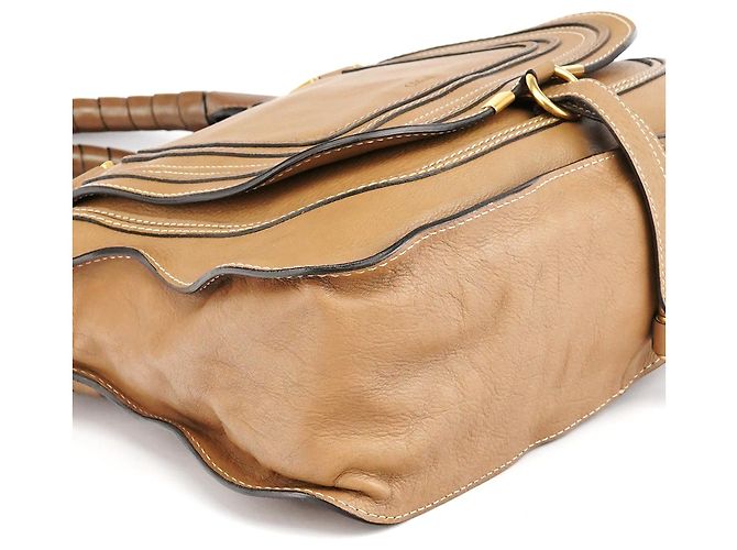 Chloé Borsa a tracolla Marcie in pelle marrone chiaro - vista 11
