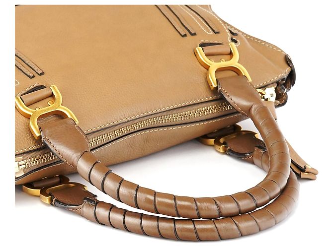 Chloé Borsa a tracolla Marcie in pelle marrone chiaro - vista 13