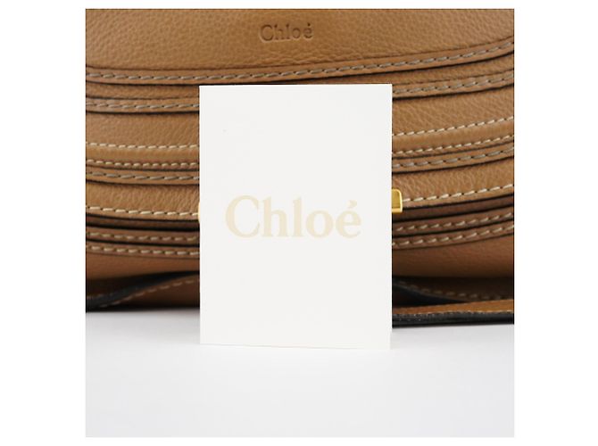 Chloé Borsa a tracolla Marcie in pelle marrone chiaro - vista 14