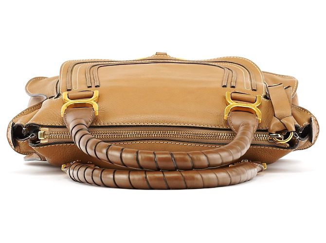 Chloé Borsa a tracolla Marcie in pelle marrone chiaro - vista 4