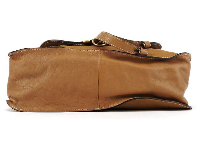 Chloé Borsa a tracolla Marcie in pelle marrone chiaro - vista 5