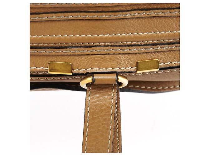Chloé Borsa a tracolla Marcie in pelle marrone chiaro - vista 7