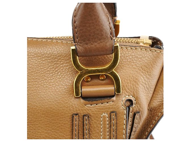 Chloé Borsa a tracolla Marcie in pelle marrone chiaro - vista 8