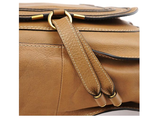 Chloé Borsa a tracolla Marcie in pelle marrone chiaro - vista 9