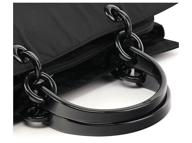 Prada Saco Tote 1998 Black Tessuto Mare Nylon com pegas de resina - vista 10