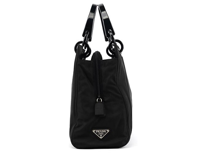 Prada Saco Tote 1998 Black Tessuto Mare Nylon com pegas de resina - vista 2