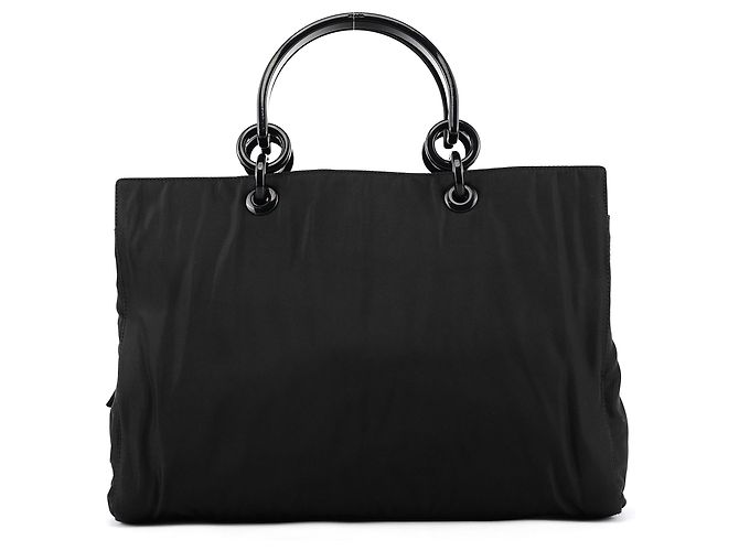 Prada Saco Tote 1998 Black Tessuto Mare Nylon com pegas de resina - vista 3