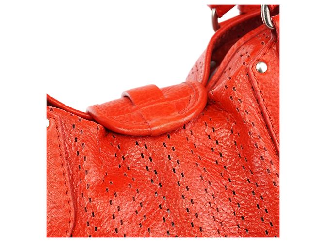 Chloé Borsa Kerala in pelle traforata rossa - vista 14
