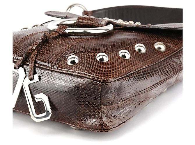 Dolce & Gabbana Brown Python Leather Buckle Shoulder Bag - view 10