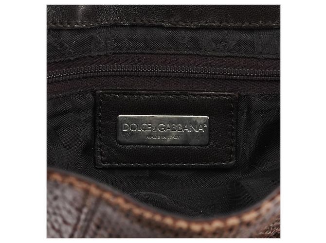 Dolce & Gabbana Brown Python Leather Buckle Shoulder Bag - view 12