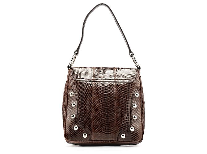 Dolce & Gabbana Brown Python Leather Buckle Shoulder Bag - view 3