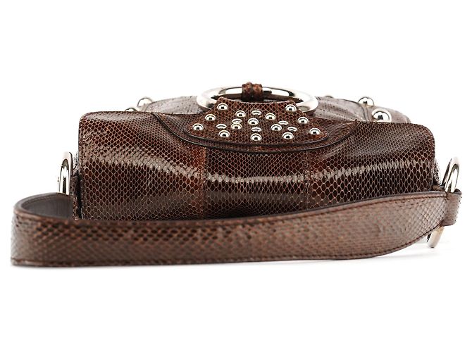 Dolce & Gabbana Brown Python Leather Buckle Shoulder Bag - view 4