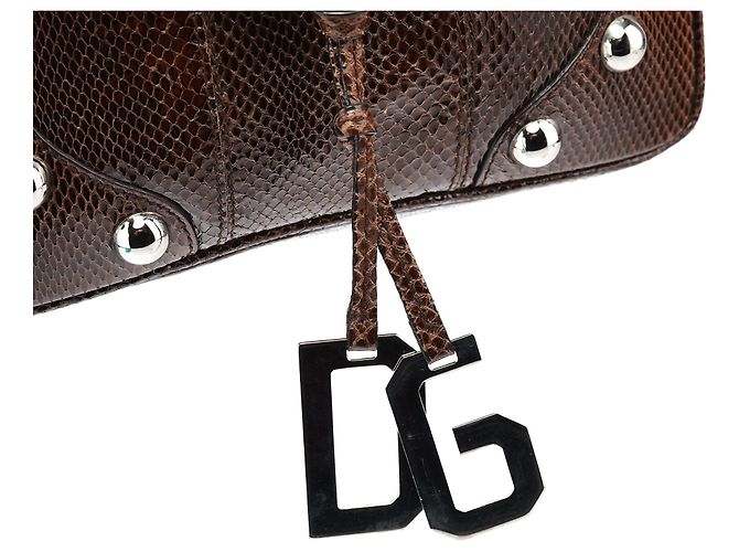 Dolce & Gabbana Brown Python Leather Buckle Shoulder Bag - view 7