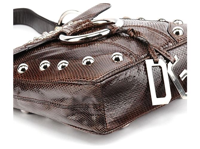 Dolce & Gabbana Brown Python Leather Buckle Shoulder Bag - view 9