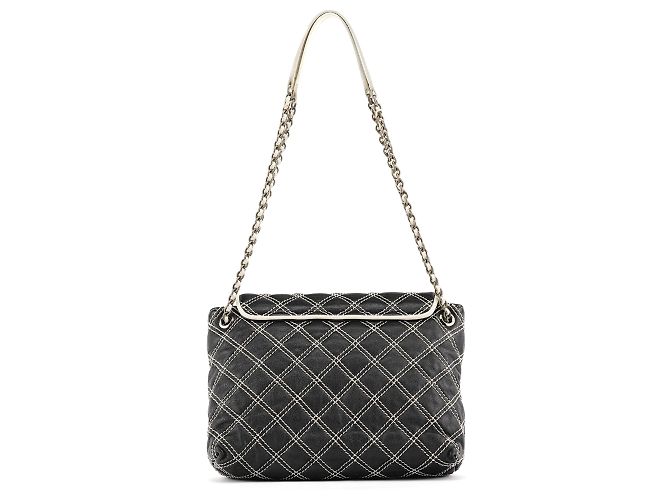 Marc Jacobs  mala de ombro com aba em couro acolchoado preto e branco - vista 3