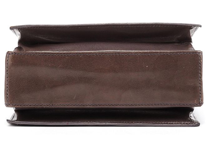 Gucci Borsa crossbody a patta in pelle di vitello marrone - vista 5
