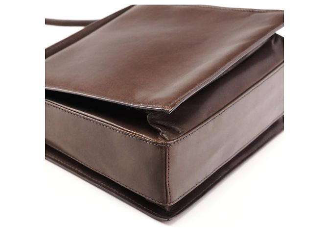 Gucci Borsa crossbody a patta in pelle di vitello marrone - vista 8