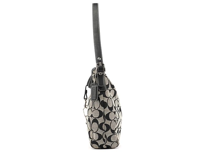 Coach Borsa a tracolla 6845 Grey Black Signature Canvas - vista 2