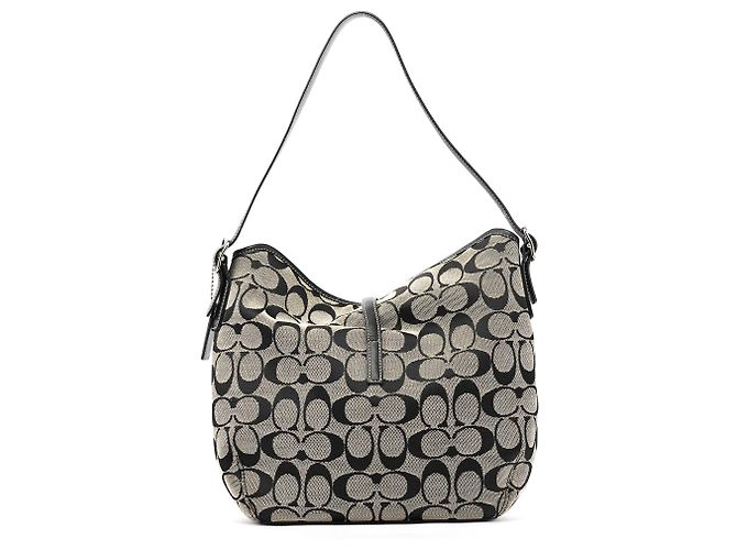 Coach Borsa a tracolla 6845 Grey Black Signature Canvas - vista 3