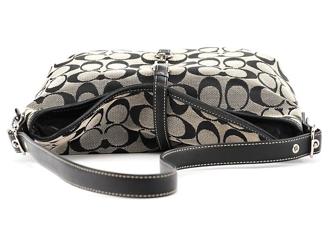 Coach Borsa a tracolla 6845 Grey Black Signature Canvas - vista 4